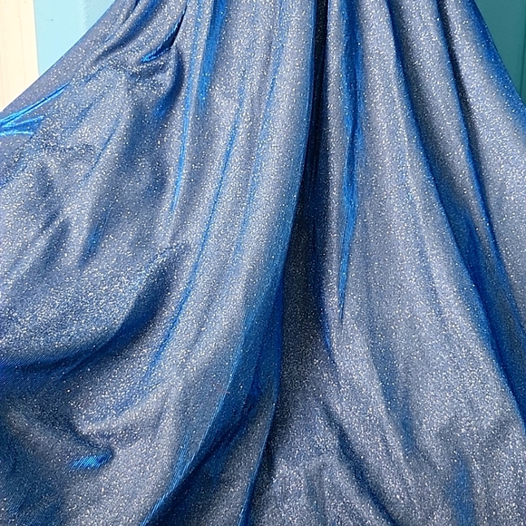 Beautiful Sparklying Holographic Blue Prom Dress - Picture 5 of 7